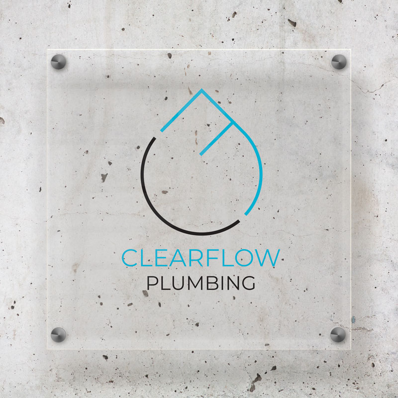 clearflow plumbing logo design