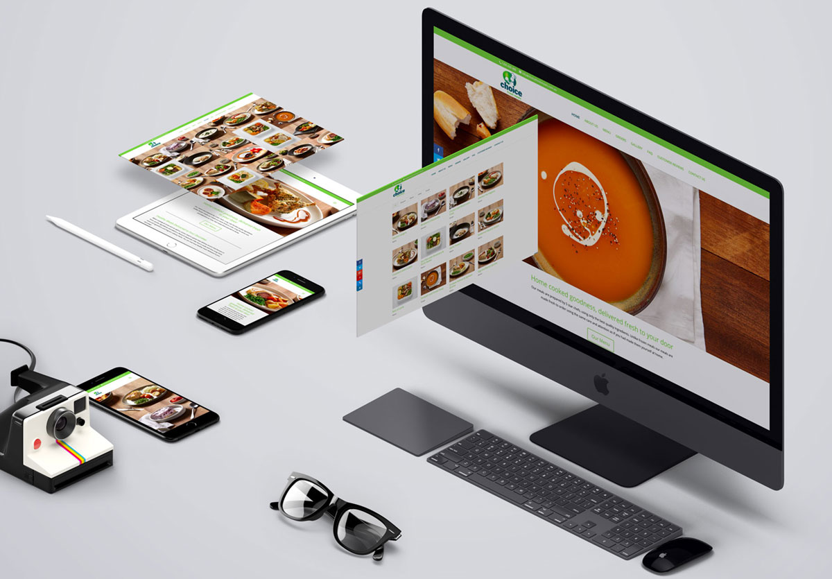 website design for food company - B Creative