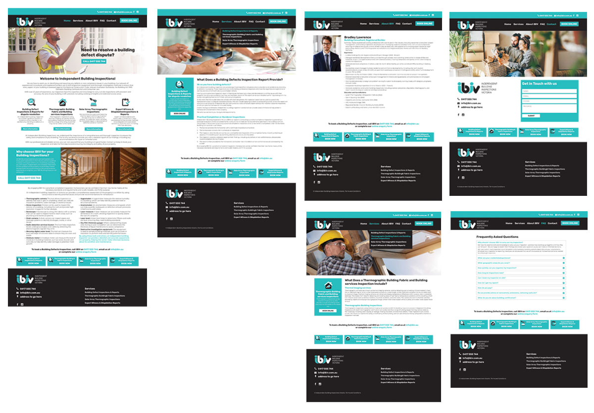 website design for building inspector by B Creative