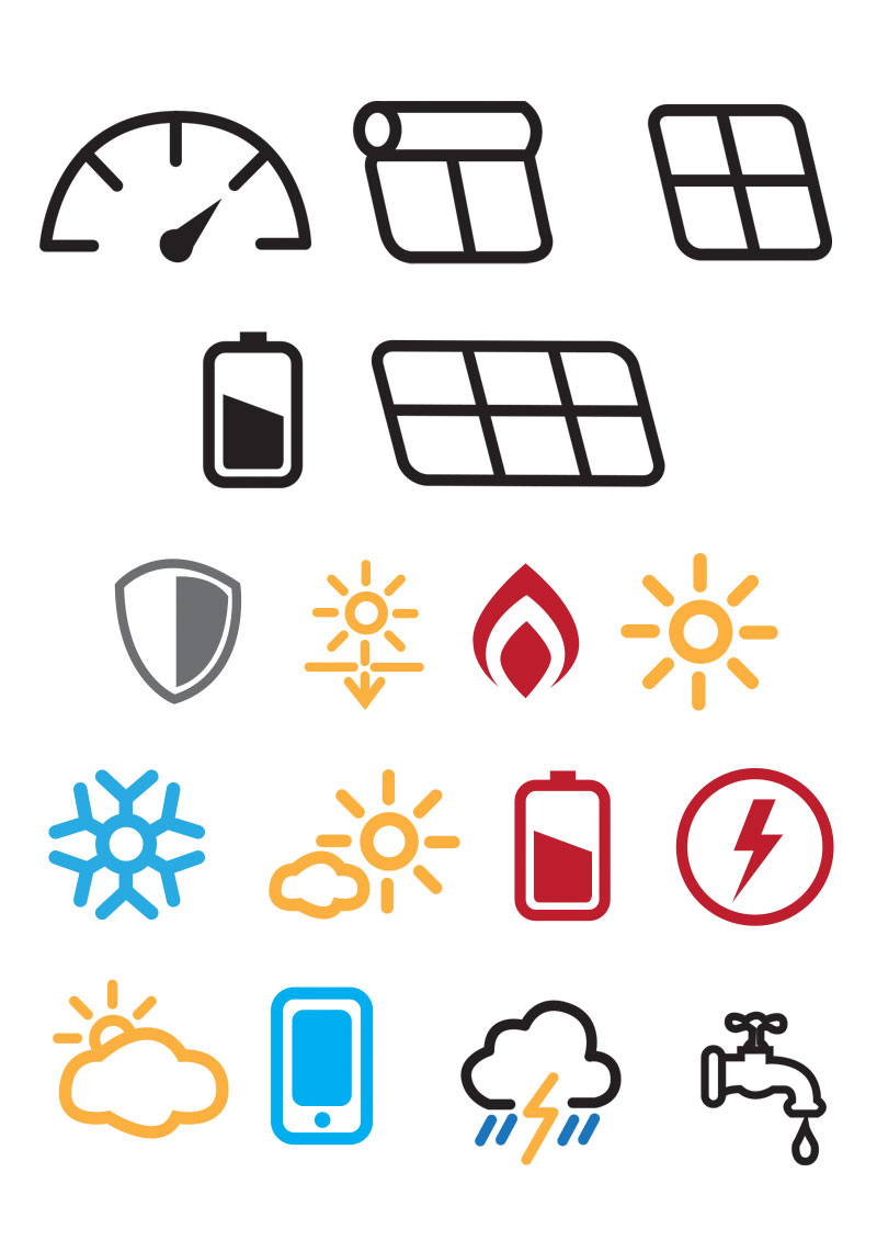 Icon graphics for victorian solar b creative graphic design